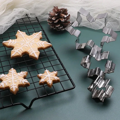 3D Christmas Snowflake Cookie Cutter Stainless Steel