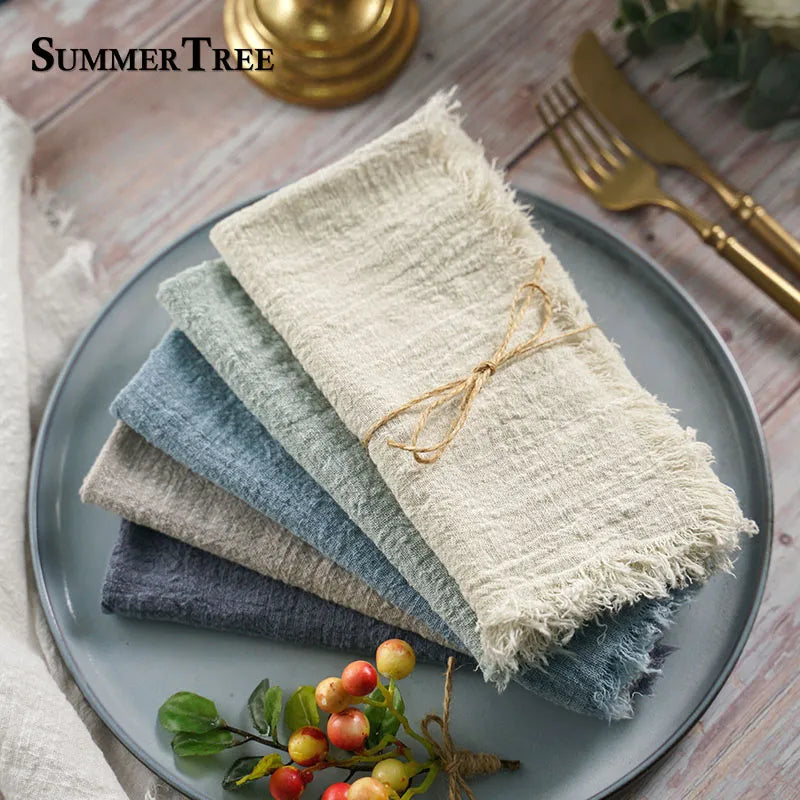 Cloth Napkins Cotton Gauze Retro Christmas Napkin