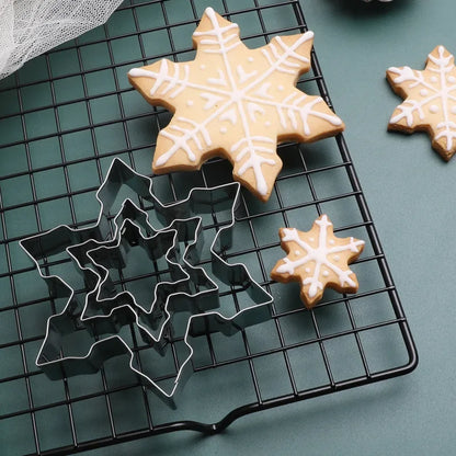 3D Christmas Snowflake Cookie Cutter Stainless Steel