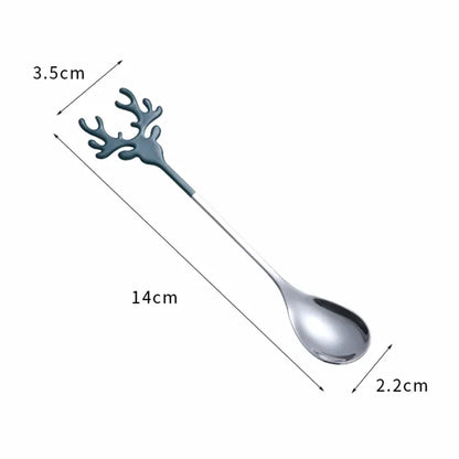 Stainless Steel Cartoon Christmas Elk Spoon