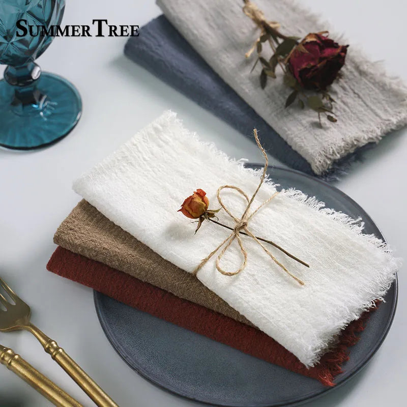 Cloth Napkins Cotton Gauze Retro Christmas Napkin