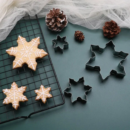 3D Christmas Snowflake Cookie Cutter Stainless Steel