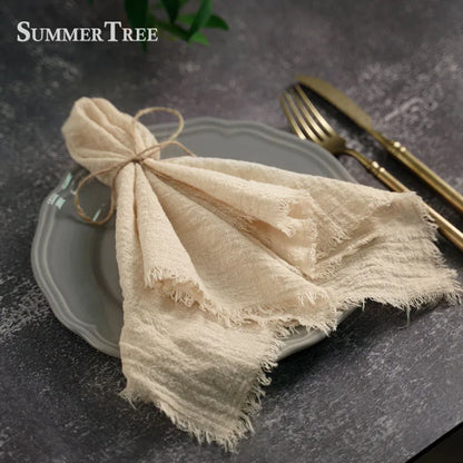 Cloth Napkins Cotton Gauze Retro Christmas Napkin